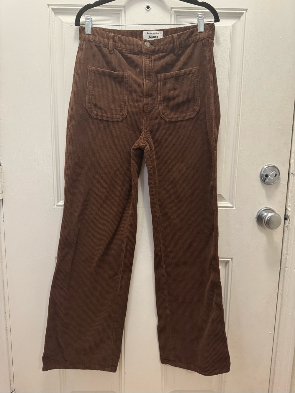 Reformation Wide-Leg Brown Corduroy Pants 0347